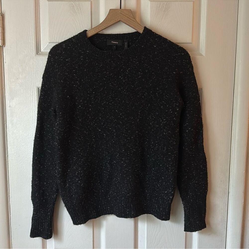 Theory Koniko Long Sleeve Sweater Soft Tweed Small Petite